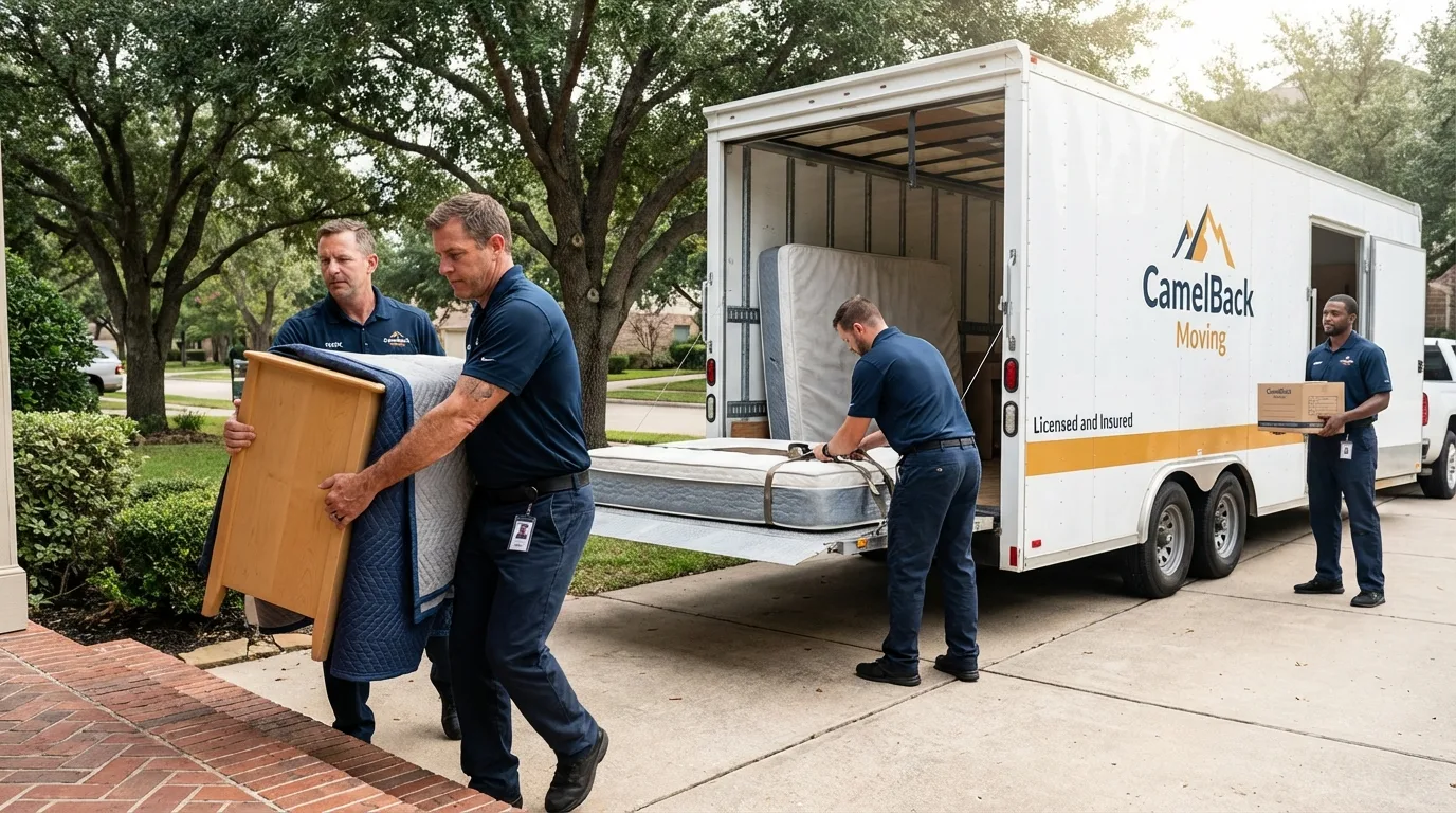 Crew loading residential truck for cross-state move from Lincoln, MO